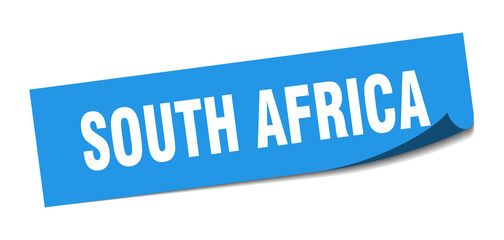 South Africa sticker. South Africa blue square peeler sign