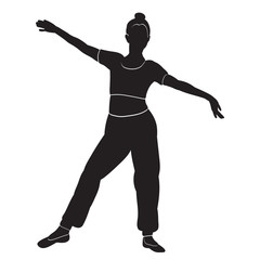 Fototapeta na wymiar silhouette with lines of a dancing girl, dance
