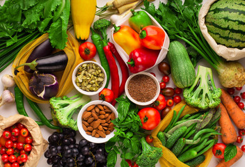 Products full of cellulose and vitamins on table