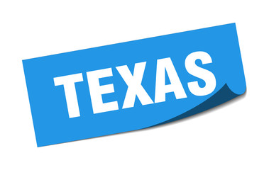 Texas sticker. Texas blue square peeler sign