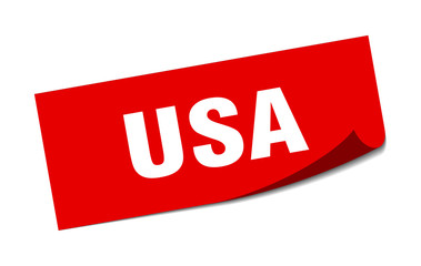 usa sticker. usa red square peeler sign