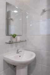 Luxury white modern wash basin sink decoration in bathroom