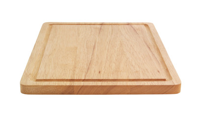 Cutting board isolated on white close up