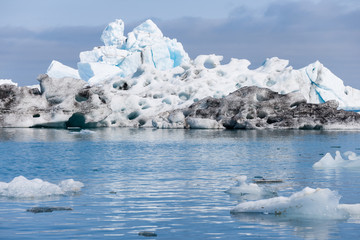 Sunshine over Jokulsarlon glacier lake in Iceland