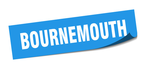 Bournemouth sticker. Bournemouth blue square peeler sign