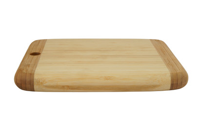 Wooden kitchen board isolated on white background