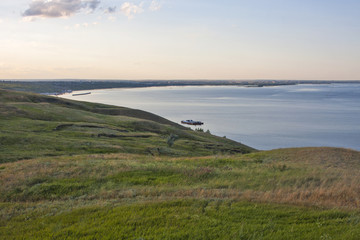  view from a green hill to the river