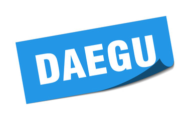 Daegu sticker. Daegu blue square peeler sign