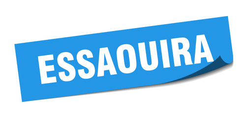 Essaouira sticker. Essaouira blue square peeler sign