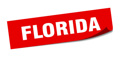Florida sticker. Florida red square peeler sign