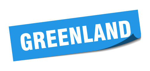 Greenland sticker. Greenland blue square peeler sign