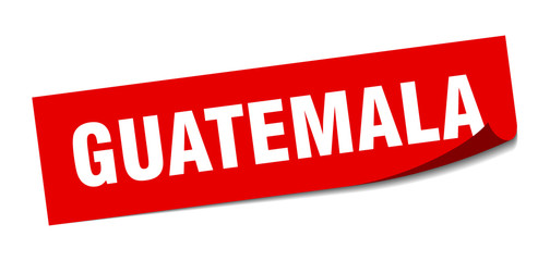 Guatemala sticker. Guatemala red square peeler sign