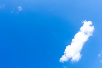 Blue sky with clouds on a clear day and good weather in the morning, fluffy and soft white clouds
