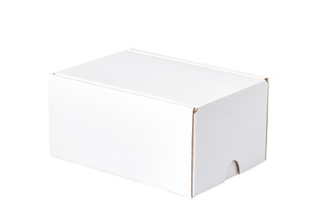 White carton gift box with cover, isolated