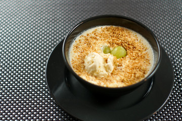 Soup on a restaurant table