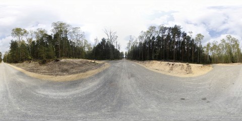 Naklejka premium Asphalt road 360 Panorama