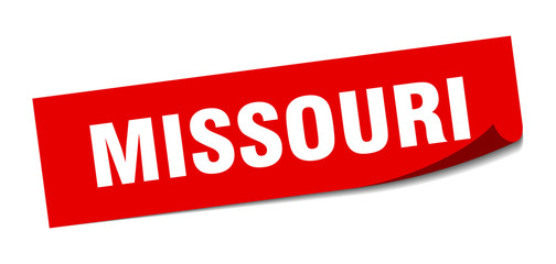 Missouri sticker. Missouri red square peeler sign
