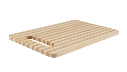 Stripped wooden cutting board isolated