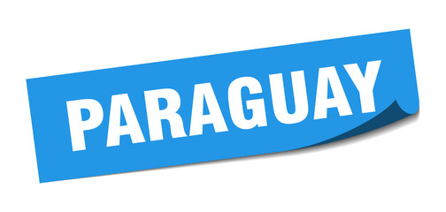 Paraguay sticker. Paraguay blue square peeler sign