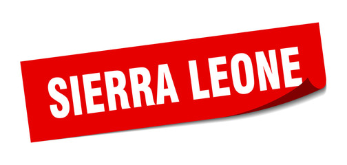 Sierra Leone sticker. Sierra Leone red square peeler sign