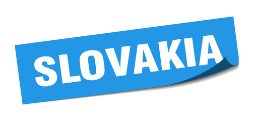 Slovakia sticker. Slovakia blue square peeler sign