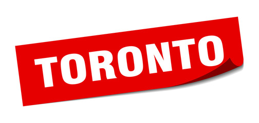 Toronto sticker. Toronto red square peeler sign