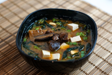 Soup on a restaurant table