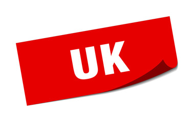 uk sticker. uk red square peeler sign