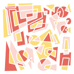 Geometric abstract shapes. Colorful isolated elements for modern decoration.