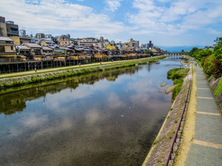 Fototapeta na wymiar Kamo River in Kyoto, Japan
