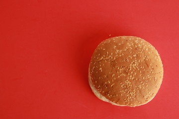 hamburger bun with sesame seeds