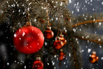 Fototapeta na wymiar Winter background of christmas time and free space for your decoration. 