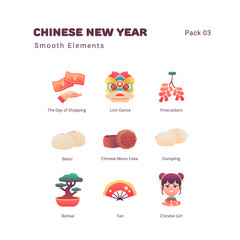 Fototapeta na wymiar Chinese New Year illustration elements icons