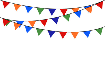 Birthday bunting flags, colorful bunting ,birthday banner, birthday background, birthday party.isolated on transparent background.