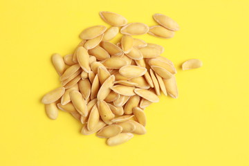 melon seeds on colorful background