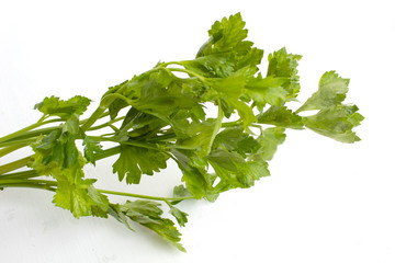 fresh celery isolated on white background