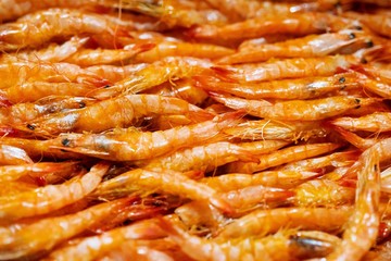 Crispy Fried Sweet Shrimp, thai street food market