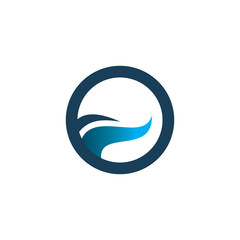 color circle wave logo design