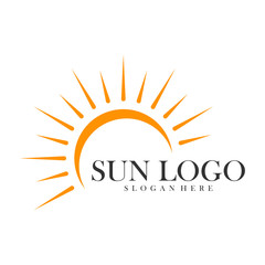 Sun logo design vector template, Icon symbol, Illustration