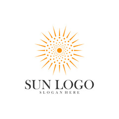 Sun logo design vector template, Icon symbol, Illustration
