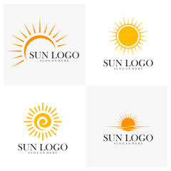 Set of Sun logo design vector template, Icon symbol, Illustration