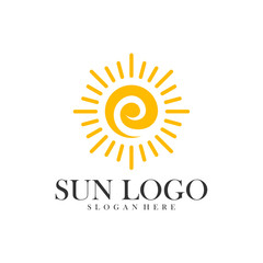 Sun logo design vector template, Icon symbol, Illustration