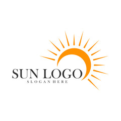 Sun logo design vector template, Icon symbol, Illustration