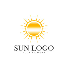 Sun logo design vector template, Icon symbol, Illustration