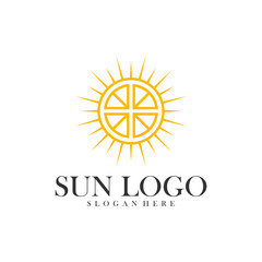 Sun logo design vector template, Icon symbol, Illustration