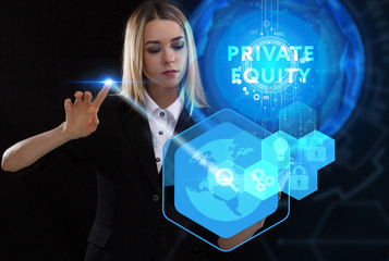 Business, Technology, Internet and network concept. Young businessman working on a virtual screen...