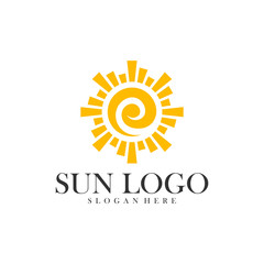 Sun logo design vector template, Icon symbol, Illustration