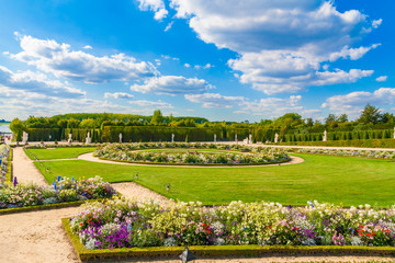 Nice view of the Gardens of Versailles at Latona’s Parterre designed by André Le Nôtre....
