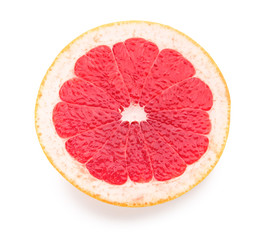 Fresh cut grapefruit on white background