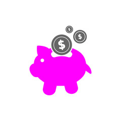PIGGY BANK ICON TRENDY FLAT DESIGN
